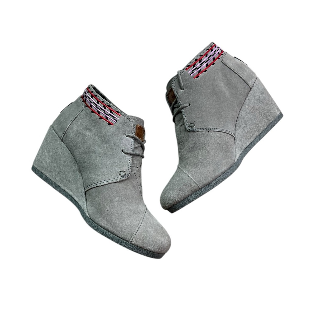 Toms Desert Hidden Wedge Size 7 Aztec Print Ankle Bootie Shoe